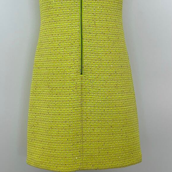 Alice + Olivia Clyde Sequin-Embellished Mini Dress Boucle-Tweed Neon 8 - Picture 8 of 10